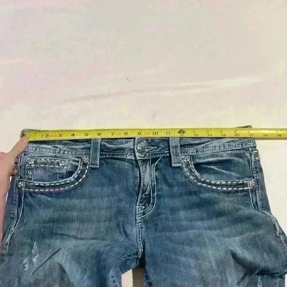 Miss Me Jeans Distressed Bootcut Boot Bedazzled Y2K Womens Size 32 JE5380B5L - Picture 5 of 16